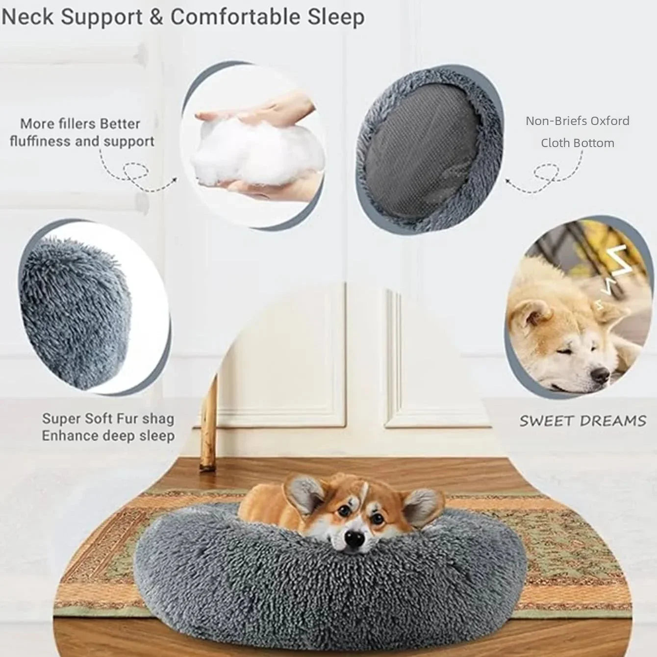 CalmNest™ Calming Donut Bed — Anxiety Relief for Dogs